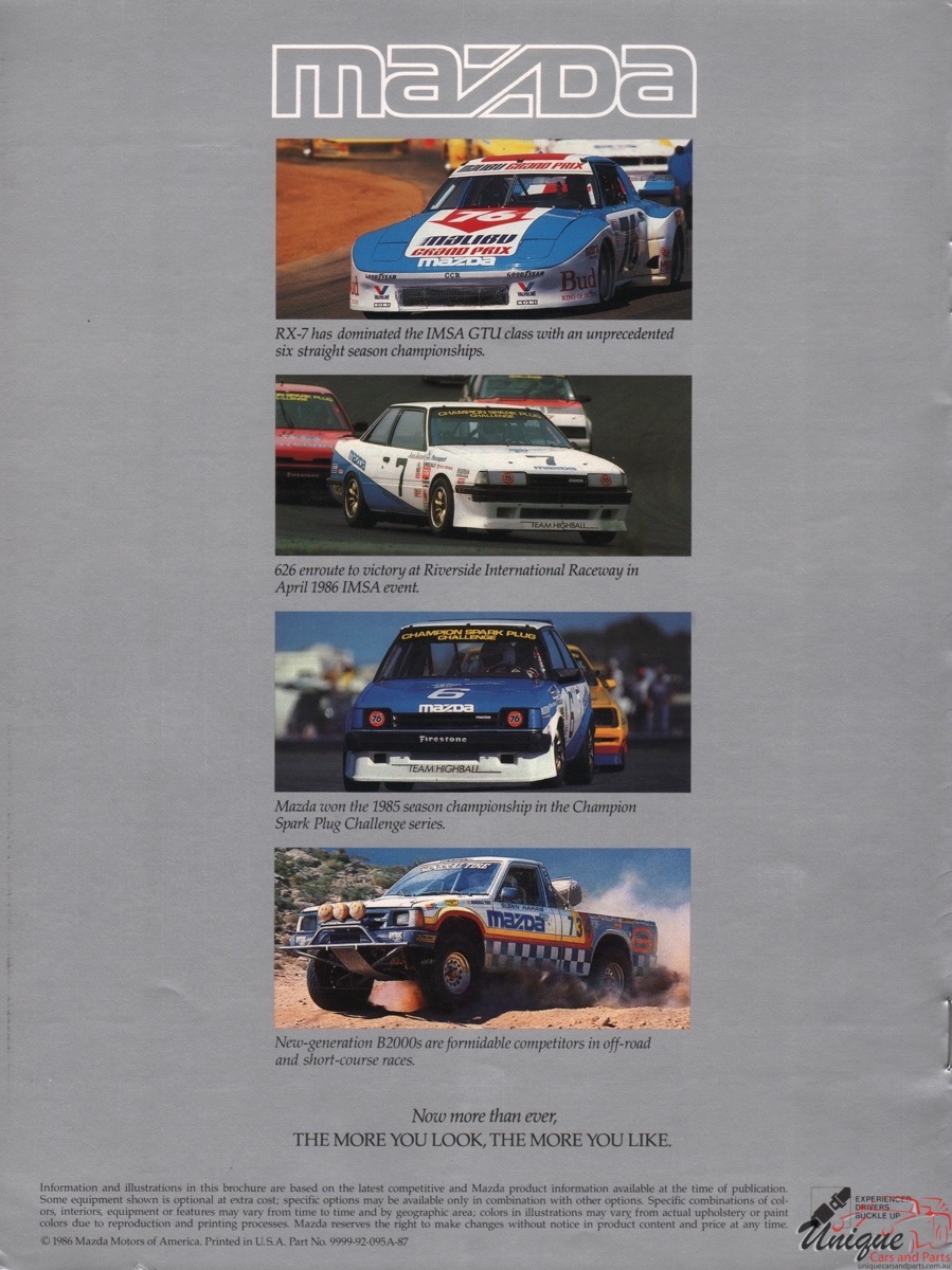 1987 Mazda Model Lineup Brochure Page 1